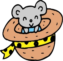 帽子に入ったねずみのイラスト
