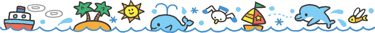 船・島・イルカ・ヨット等のイラスト