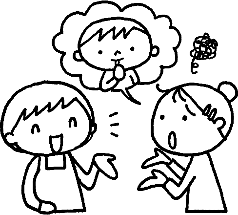 会話をする大人たちのイラスト